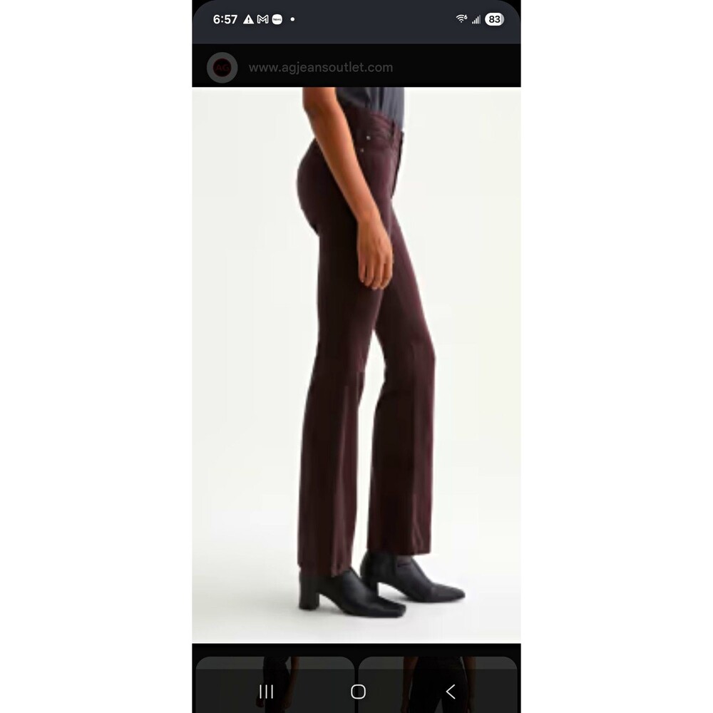 NWT AG Adriano Goldschmied Farrah Boot Velvet Pants – Amaretto Noir (26x32)